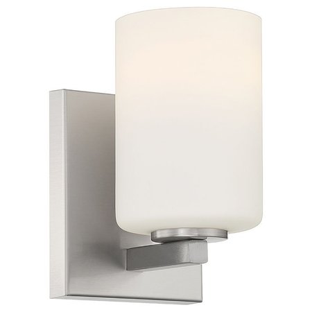 ACCESS LIGHTING Sienna, 1 Light Wall Sconce  Vanity, Brushed Steel Finish, Opal Glass 62621-BS/OPL